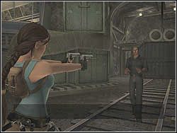 Wyskocz z kabiny i wejdź na tylni mostek maszyny ze świdrami - 13. Kopalnie Natli (2) | Zaginione Miasto w Tomb Raider Anniversary - Tomb Raider: Anniversary - poradnik do gry