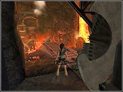 Idź do sterówki i umieść niebieski bezpiecznik na swoim miejscu - 13. Kopalnie Natli (2) | Zaginione Miasto w Tomb Raider Anniversary - Tomb Raider: Anniversary - poradnik do gry