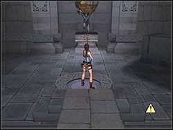 Idź na półpiętro, koło posągu konia skręć w prawo i dojdź do Atlasa dźwigającego kulę ziemską - Posiadłość Croftów (6) | Trening w Tomb Raider Anniversary - Tomb Raider: Anniversary - poradnik do gry