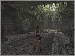 Udaj się ponownie po mostach wiszących do komnaty z wiszącą liną i kolumnami - Poziom 02. Górskie Jaskinie (2) | Sekrety w Tomb Raider Anniversary - Tomb Raider: Anniversary - poradnik do gry