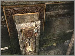 Obróć się plecami do mechanizmu z dźwignią, a następnie wybij do tyłu łapiąc się krawędzi nad mechanizmem - Poziom 05. Grobowiec Qualopeca | Sekrety w Tomb Raider Anniversary - Tomb Raider: Anniversary - poradnik do gry