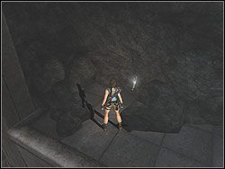 Na półkach skalnych znajdziesz małą apteczkę i Artefakt 4/6, a także mechanizm z dźwignią - Poziom 06. Świątynia św. Franciszka (2) | Sekrety w Tomb Raider Anniversary - Tomb Raider: Anniversary - poradnik do gry