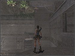 Zlokalizuj obręcz w murze niedaleko ciebie, skocz i zaczep o nią linkę - Poziom 10. Świątynia Khamoon (1) | Sekrety w Tomb Raider Anniversary - Tomb Raider: Anniversary - poradnik do gry