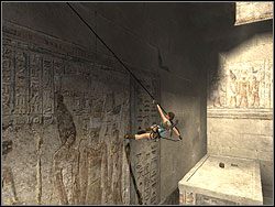 Wybij się w stronę obręczy zaczepiając o nią linką - Poziom 11. Obelisk Khamoon (2) | Sekrety w Tomb Raider Anniversary - Tomb Raider: Anniversary - poradnik do gry