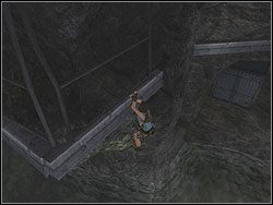 Teraz wybij się do tyłu na występ po przeciwnej stronie korytarza - Poziom 13. Kopalnie Natli (1) | Sekrety w Tomb Raider Anniversary - Tomb Raider: Anniversary - poradnik do gry