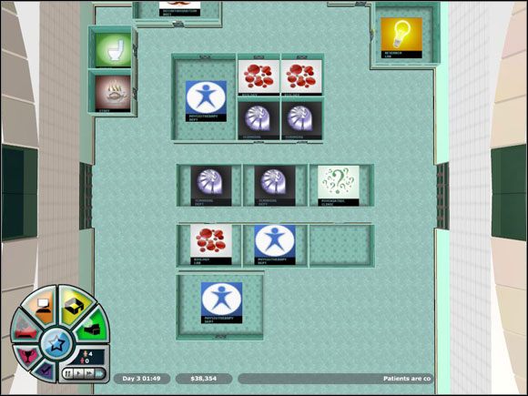 Podgląd układu sal szpitala - Menu użytkownika | Podstawy Hospital Tycoon - Hospital Tycoon - poradnik do gry