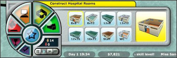 Budowa pustych pokoi szpitalnych - Menu użytkownika | Podstawy Hospital Tycoon - Hospital Tycoon - poradnik do gry
