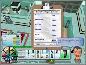 Na początku, sekretarka poinformuje Cię o zbliżającej się inspekcji szpitala (#1) - Seria 1, Poziom 4 | Story mode w Hospital Tycoon - Hospital Tycoon - poradnik do gry