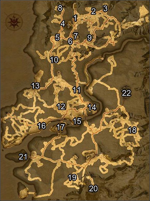 UWAGA: Celem powyższej mapy nie jest oczywiście wylistowanie wszystkich godnych uwagi miejsc w świecie gry - Poradnik do gry - Mapa Świata Two Worlds - Two Worlds - poradnik do gry