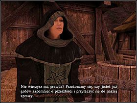 UWAGA: W moim przypadku nie było do końca jasne, co należy w tym momencie zrobić (gdzie szukać Płomienia), ale po chwili nawiedzona nekromantka sama pojawiła się przy jednej z chat w enklawie - Enklawa | Questy w Two Worlds - Two Worlds - poradnik do gry