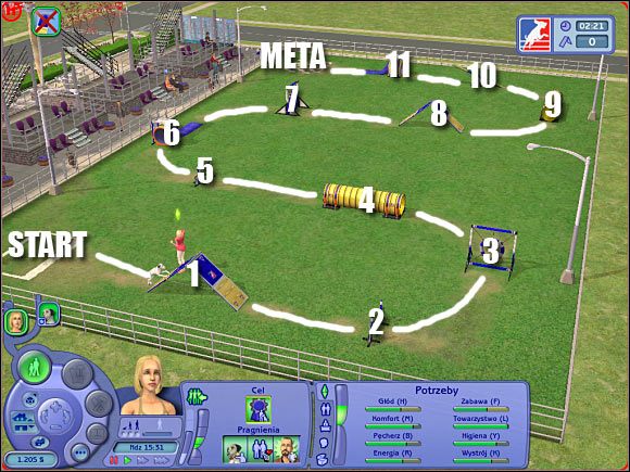 Pamiętaj przede wszystkim o częstym wykorzystywaniu przycisku pauzy, tak aby skrócić czas potrzebny do zaplanowania kolejnych czynności - Rozdział 11 - Finał zawodów (2) | Psie zawody - The Sims: Historie ze świata zwierząt - poradnik do gry