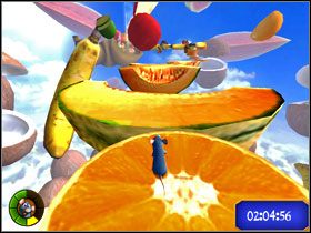 Znajdziesz się przed ćwiartkami mango, którymi przejdziesz. - Dream Worlds - Thats a Loot of Fruit | Single-Player Minigames | Ratatuj - Ratatuj - poradnik do gry