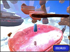 Dojdziesz do szynki, która robi za trampolinę. - Dream Worlds - This is Steakout | Single-Player Minigames | Ratatuj - Ratatuj - poradnik do gry