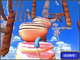 Po czym na szynko-trampolinach skieruj się jeszcze wyżej. - Dream Worlds - Sausage Shenanigan | Single-Player Minigames | Ratatuj - Ratatuj - poradnik do gry