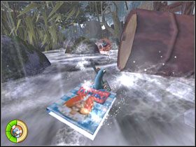 Kolejnym utrudnieniem są pnie drzew, które po złamaniu się torują całą szerokość rzeki <br>#1 - Destiny River | Solucja | Ratatuj - Ratatuj - poradnik do gry