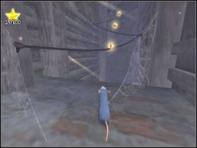 Użyj klawisza akcji na szpulce #1, ta się rozwinie i od tego momentu będziesz mógł po niej wchodzić i schodzić - The City of Lights (2) | Solucja Ratatuj - Ratatuj - poradnik do gry