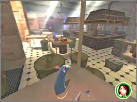 Kolejną paczkę znajdziesz na dolnej półce wózka stojącego obok #1 - Little Chef - Big Kitchen (2) | Solucja Ratatuj - Ratatuj - poradnik do gry