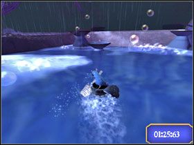 Przepłyń nią na drugi koniec uważając na rekina. - Dream Worlds - Dirty Dish Fright | Single-Player Minigames | Ratatuj - Ratatuj - poradnik do gry