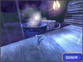 Nie idąc sekretnym przejściem, wskocz na kubki. - Dream Worlds - Dirty Dish Fright | Single-Player Minigames | Ratatuj - Ratatuj - poradnik do gry