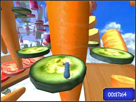 Później trochę obracających się wokół marchewki ogórków. - Dream Worlds - Veggie Vault | Single-Player Minigames | Ratatuj - Ratatuj - poradnik do gry