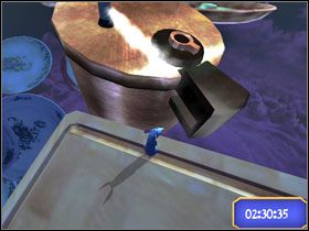 Nieco dalej czekają dwie deski z wałkami, a za nimi czajnik. - Dream Worlds - Kitchen Chaos | Single-Player Minigames | Ratatuj - Ratatuj - poradnik do gry