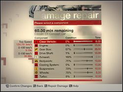 Co dwa odcinki specjalne (w rajdach typu Rally) mamy sposobność dokonania naprawy naszego auta - Stan techniczny pojazdu | Colin McRae DiRT - Colin McRae: DiRT - poradnik do gry