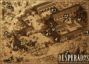 Zaczynamy w płd-wsch części planszy [PUNKT 1 NA MAPIE] - 08 - Into the Lions Den | Desperados Wanted Dead or Alive - Desperados: Wanted Dead or Alive - poradnik do gry