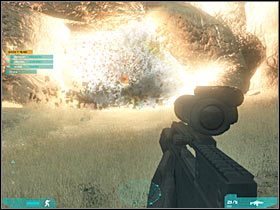 Jeśli chcesz, możesz po raz kolejny wysłać w stronę ostatniej już jaskini swoją sondę - Misja pierwsza - Search and Destroy (3) | Akt pierwszy - Tom Clancys Ghost Recon: Advanced Warfighter 2 - poradnik do gry