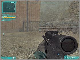 Spróbuj się teraz ostrożnie wychylić i w taki właśnie pozbyć dwóch ostatnich już przeciwników (#1) - Misja druga - Recon in Force (3a) | Akt pierwszy - Tom Clancys Ghost Recon: Advanced Warfighter 2 - poradnik do gry