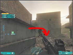 Aktualnie powinieneś znajdować się w ukazanym na screenie miejscu (#1) - Misja druga - Joining forces (2a) | Akt drugi - Tom Clancys Ghost Recon: Advanced Warfighter 2 - poradnik do gry