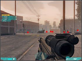 Sam powinieneś zainteresować się jedynie tymi przeciwnikami, których bez większych problemów będziesz mógł namierzyć (#1) - Misja pierwsza - Attack on multiple axes (2c) | Akt trzeci - Tom Clancys Ghost Recon: Advanced Warfighter 2 - poradnik do gry