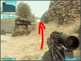 Snajpera proponowałbym ustawić w przedstawionym na pierwszym screenie miejscu (#1) - Misja druga - Codename Farallon (1) | Akt trzeci - Tom Clancys Ghost Recon: Advanced Warfighter 2 - poradnik do gry