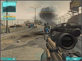 W pierwszej kolejności umiejętnie rozstaw swoich ludzi - Misja trzecia - The last stand (1a) | Akt trzeci - Tom Clancys Ghost Recon: Advanced Warfighter 2 - poradnik do gry