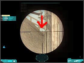 Osobiście radziłbym teraz przemieścić się w prawo i skryć w ukazanym na screenie miejscu (#1) - Misja druga - Recon in Force (1) | Akt pierwszy - Tom Clancys Ghost Recon: Advanced Warfighter 2 - poradnik do gry