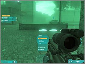 Skieruj się teraz w stronę wąskiego przejścia pomiędzy budynkami (#1) - Misja trzecia - The price of peace (1a) | Akt drugi - Tom Clancys Ghost Recon: Advanced Warfighter 2 - poradnik do gry