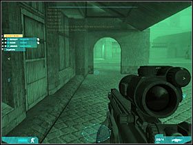 Na dwóch pierwszych przeciwników wpadniesz za rogiem (#1) - Misja trzecia - The price of peace (1a) | Akt drugi - Tom Clancys Ghost Recon: Advanced Warfighter 2 - poradnik do gry