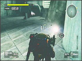 W zrujnowanym mieście, za reflektorem niedaleko zrujnowanego budynku, przez który przechodzisz na niższy poziom - Misja 10 - Tarcze | Tarcze w Lost Planet Extreme Condition - Lost Planet: Extreme Condition - PC - poradnik do gry