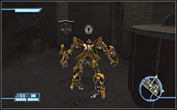 Z miejsca w którym zaczyna się trzecia misja w tej scenerii rusz w stronę pobliskiego tunelu - Inside Hoover Dam - Ikony | Kampania Autobotów | Transformers The Game - Transformers: The Game - poradnik do gry