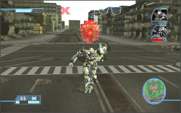 Ta walka składa się z trzech etapów, które powtarzają się po sobie kilka razy - The Last Stand - Misje | Kampania Autobotów | Transformers The Game - Transformers: The Game - poradnik do gry