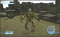 Na dachu budynku będącego najwyższą budowlą w pobliżu miejsca rozpoczęcia misji 3 - The Last Stand - Ikony | Kampania Autobotów | Transformers The Game - Transformers: The Game - poradnik do gry