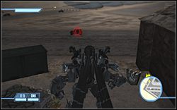 Przy jednym z małych budynków niedaleko miejsca rozpoczęcia pierwszej misji - SOCCENT Military Base - Ikony | Kampania Deceptikonów | Transformers The Game - Transformers: The Game - poradnik do gry