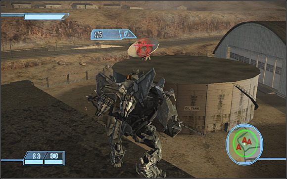 Czeka Cię krótka wycieczka po bazie wojskowej, podczas której poważnie naruszysz jej systemy obronne - A Gathering Force - Misje | Kampania Deceptikonów | Transformers The Game - Transformers: The Game - poradnik do gry