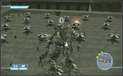 Idąc od strony placu budowy w kierunku dodatkowego zadania Scavenger, skręć w lewo - City of the Machines - Ikony | Kampania Deceptikonów | Transformers The Game - Transformers: The Game - poradnik do gry