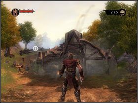 Po lewej stronie od chatki jest przejście - idź tamtędy, a potem cały czas wzdłuż ścieżki - [Solucja Overlord] Retrieve the Tower Heart - Overlord - poradnik do gry