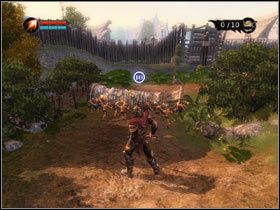 Podążaj przed siebie i puść kulę ognia w kierunku niziołków stojących w zaroślach - [Solucja Overlord] Find a Crane for the Tower renovatio - Overlord - poradnik do gry