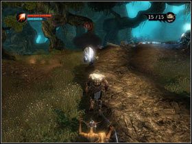 Po prawej stronie jest barierka (#1), a za nią nowy czar - [Solucja Overlord] Find the source of the choking roots - Overlord - poradnik do gry