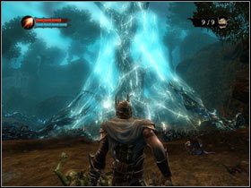 Wróć do drzewa Oberona i skieruj się pod korzeń z trującą przeszkodą - jest po lewej, zobaczysz zieloną mgłę (#1) - [Solucja Overlord] Search for and destroy Oberons root nodes - cz. 1 - Overlord - poradnik do gry