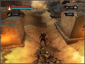 Zanim zajmiesz się przesłuchaniem Jewel, pójdź teraz na prawo i rozwal z pomocą wybuchowego żuka kościstą barierę (#1) - [Solucja Overlord] Drive Jewel into the village Tower Gate - Overlord - poradnik do gry