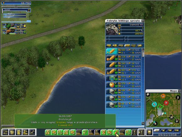 Jeśli dobrze nam się powiedzie już na początku 1956 roku możemy otrzymać brązową rangę, a, idąc za ciosem i podpisując kolejne kontrakty, przy końcu roku mamy szansę osiągnąć nasz cel - zdobycie rangi srebrnej - Poziom 3 - Trzy Jeziora | Truck Tycoon - Truck Tycoon - poradnik do gry