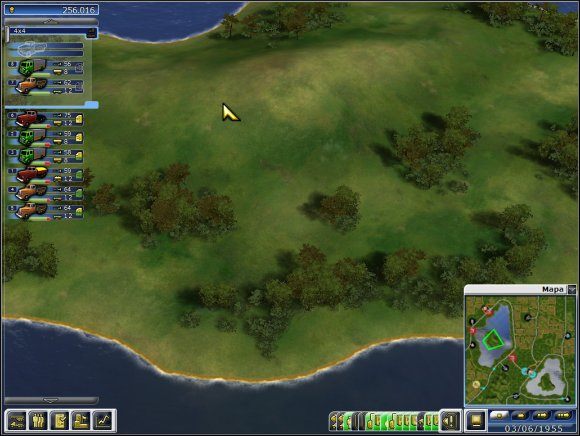 Do zakupionych pojazdów najmujemy kierowców i udajemy się do fabryki lekkiego sprzętu, która znajduje się w lewym dolnym rogu ekranu - Poziom 7 - Pola i jeziora | Truck Tycoon - Truck Tycoon - poradnik do gry